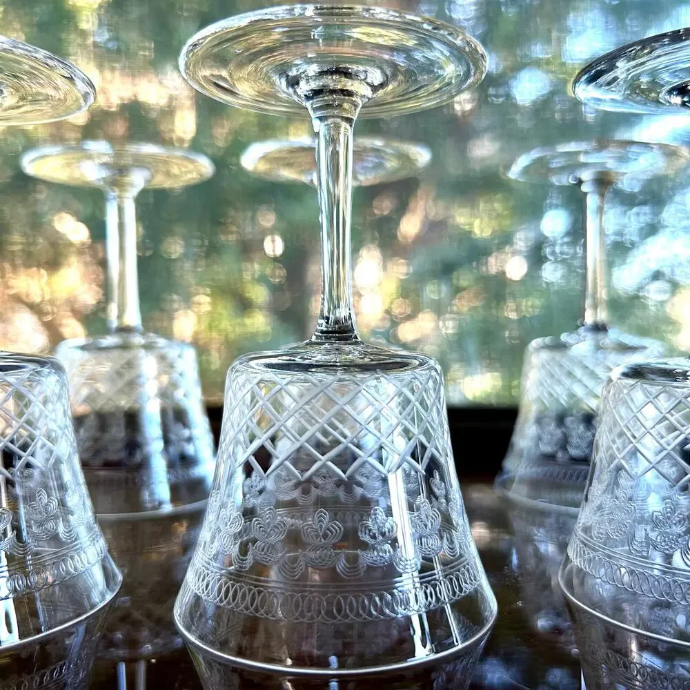 Vintage Pall Mall Lady Hamilton Crystal Liqueur Glasses Set of 6